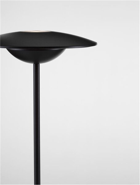 Nova Luce Venkovní stolní lampa FABIO černý litý hliník a matný akryl LED 2W 3000K 5V DC 83st. IP54 vypínač na těle / USB kabel