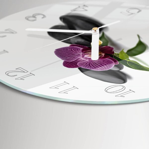 Skleněné hodiny na stěnu Orchidej zsob-fi30-00082524