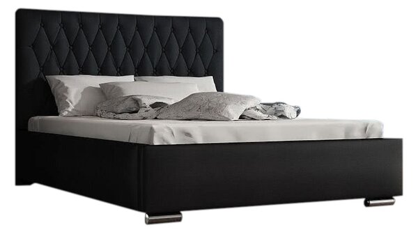 Čalouněná postel SIENA + rošt, Siena01 s knoflíkem/Dolaro08, 160x200