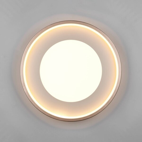 Trio Lighting LED stropní svítidlo Solea, hnědé, Ø 40 cm, plast, Hnědá / rez, Obývací pokoj / jídelna, Plast, Moderní