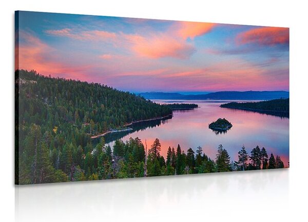 Obraz jezero při západu slunce