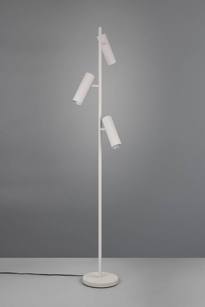 Trio Lighting Stojací lampa Soka, světle šedá, výška 150 cm, kov, 3ramenná., Hliník / šedá / zinek, Obývací pokoj / jídelna, kov, Moderní