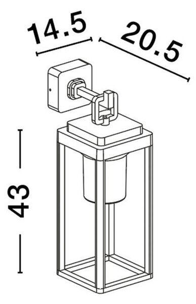 Nova Luce Venkovní nástěnné svítidlo FIGO antracitový hliník a čirý akryl E27 1x12W IP65