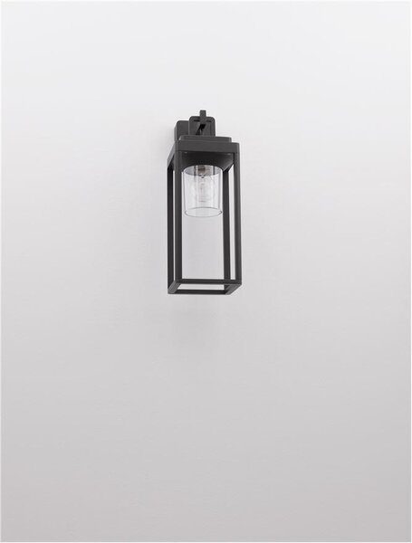 Nova Luce Venkovní nástěnné svítidlo FIGO antracitový hliník a čirý akryl E27 1x12W IP65