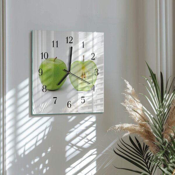 Skleněné hodiny na stěnu Jablko zskc-30x30-00181506