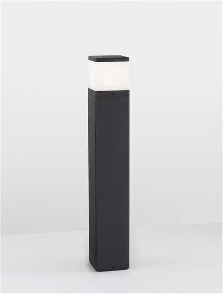 Nova Luce Venkovní sloupkové svítidlo FERRON tmavě šedý hliník a čirý akrylový difuzor E27 1x12W IP65