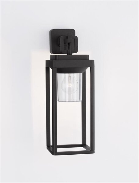 Nova Luce Venkovní nástěnné svítidlo FIGO antracitový hliník a čirý akryl E27 1x12W IP65