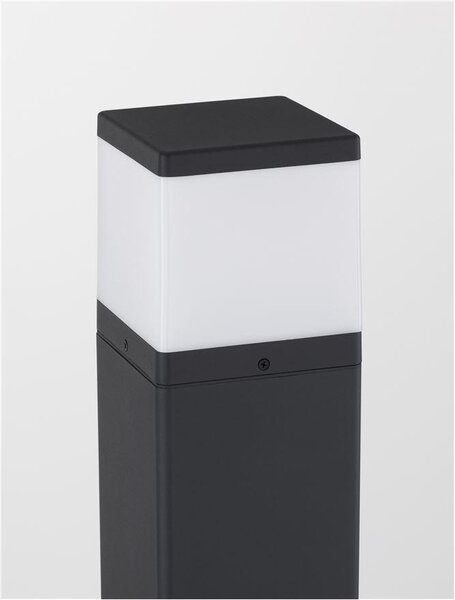 Nova Luce Venkovní sloupkové svítidlo FERRON tmavě šedý hliník a čirý akrylový difuzor E27 1x12W IP65
