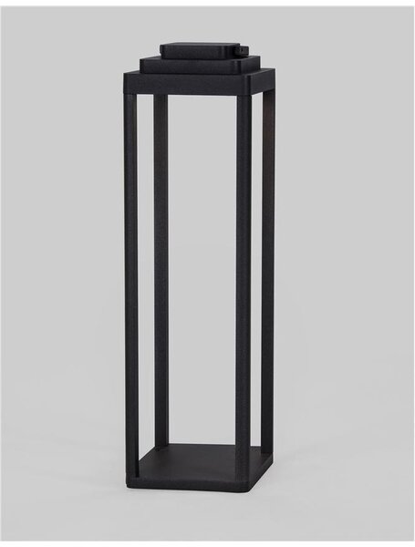 Nova Luce Venkovní stolní lampa FIGI antracitový hliník LED 2W 3000K 5V, IP65 dotykový vypínač / baterie / USB kabel / stmívatelné