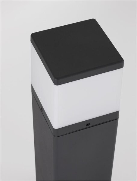 Nova Luce Venkovní sloupkové svítidlo FERRON tmavě šedý hliník a čirý akrylový difuzor E27 1x12W IP65