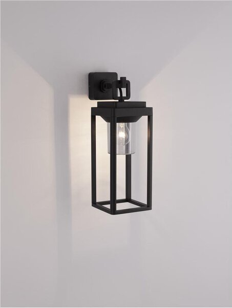 Nova Luce Venkovní nástěnné svítidlo FIGO antracitový hliník a čirý akryl E27 1x12W IP65
