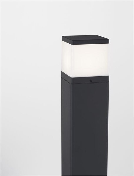 Nova Luce Venkovní sloupkové svítidlo FERRON tmavě šedý hliník a čirý akrylový difuzor E27 1x12W IP65