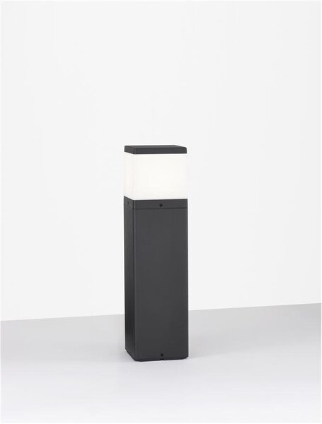 Nova Luce Venkovní sloupkové svítidlo FERRON tmavě šedý hliník a čirý akrylový difuzor E27 1x12W IP65