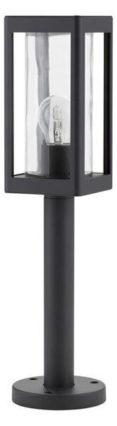 Nova Luce Venkovní sloupkové svítidlo FIGO tmavě šedý hliník a čiré sklo E27 1x12W IP54