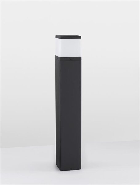 Nova Luce Venkovní sloupkové svítidlo FERRON tmavě šedý hliník a čirý akrylový difuzor E27 1x12W IP65