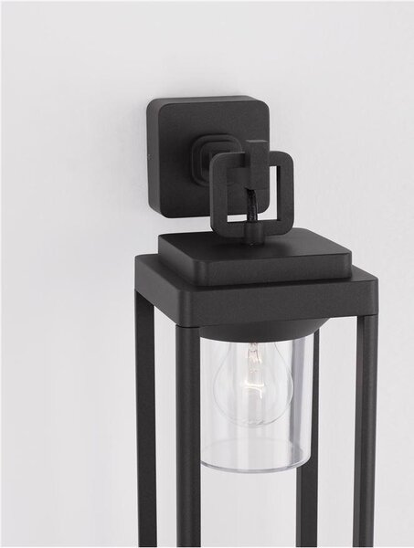 Nova Luce Venkovní nástěnné svítidlo FIGO antracitový hliník a čirý akryl E27 1x12W IP65