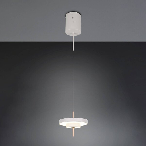 Trio Lighting Závěsné LED světlo Keaton, světle šedé, Ø 20 cm, kov,, stmívatelný, Hliník / šedá / zinek, Obývací pokoj / jídelna, kov