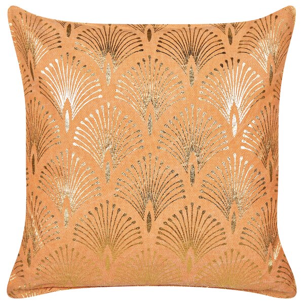 Sada 2 dekorativních polštářů HOYA Bavlna 45 x 45 cm Oranžová Geometrický vzor