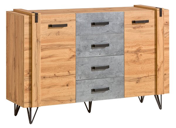 Komoda typ LO5 Lorinda (dub wotan + beton milenium)