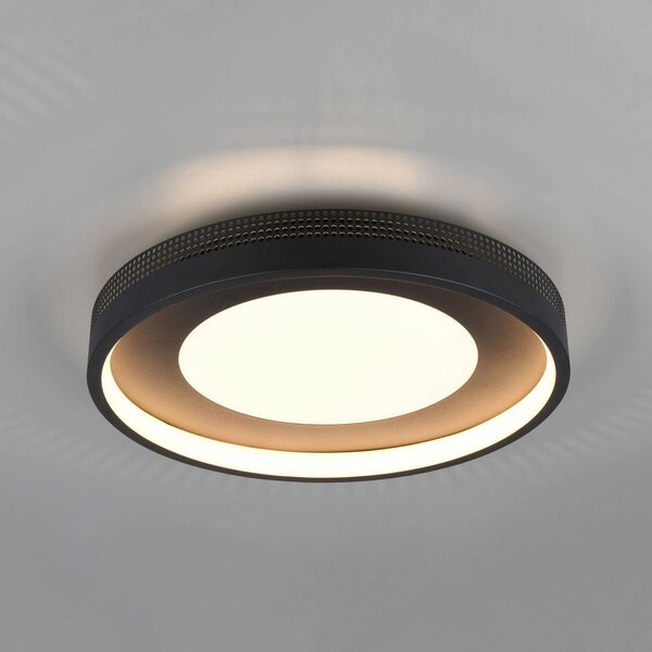 Trio Lighting LED stropní svítidlo Solea, matná černá, Ø 40 cm, plast, Černá, Obývací pokoj / jídelna, Plast, Moderní