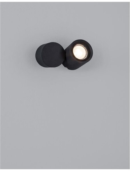 Nova Luce Venkovní nástěnné svítidlo FOCUS černý hliník skleněný difuzor GU10 1x7W IP54