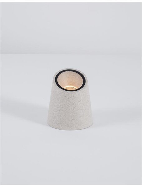 Nova Luce Venkovní sloupkové svítidlo FOX bílá pískovec skleněný difuzor GU10 1x7W IP65