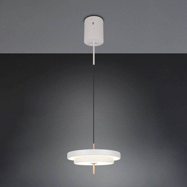 Trio Lighting Závěsné světlo LED Keaton, světle šedé, Ø 40 cm, kov,, stmívatelný, Hliník / šedá / zinek, Obývací pokoj / jídelna, kov