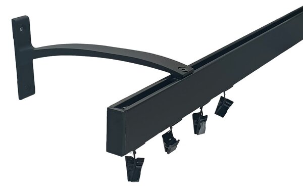 Kovovégarnýže.cz Garnýže Square line elegance plug černá matná Varianta jednořadá nebo dvouřadá: Jednořadá, Délka: 0-100cm, Uchycení látky: jezdec+šnekový háček