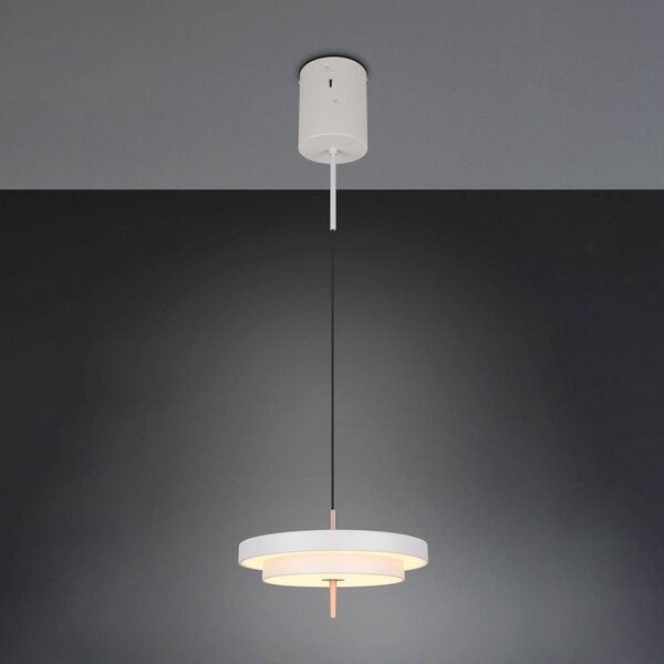 Trio Lighting Závěsné světlo LED Keaton, světle šedé, Ø 40 cm, kov,, stmívatelný, Hliník / šedá / zinek, Obývací pokoj / jídelna, kov
