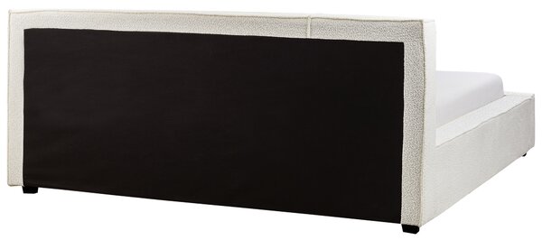 Postel Buklé MIRANDE 180 x 200 cm Krémově bílá