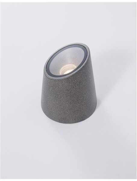 Nova Luce Venkovní sloupkové svítidlo FOX tmavě šedý pískovec skleněný difuzor GU10 1x7W IP65