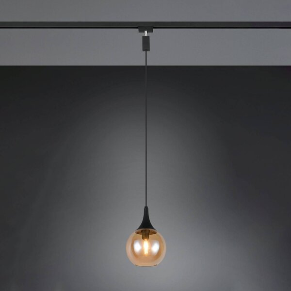 Trio Lighting Závěsné světlo LUMINA pro DUOline, jantarová barva, stmívatelný, Krémová / jantar, Obývací pokoj / jídelna, Sklo, Moderní