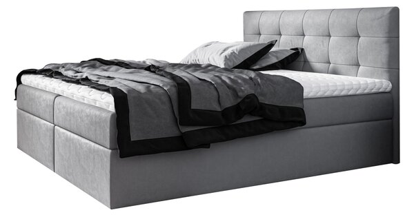 Čalouněná postel boxspring ROCCO + topper, 140x200, jasmine 90