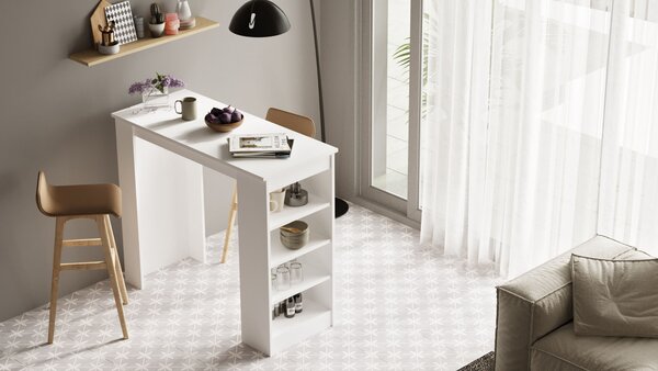Barový stolek Stan (bílá). Akce -25%
