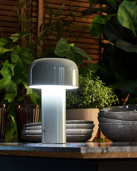 LED bezdrátová stolní lampa BESOS se stmívačem Kov Šedá