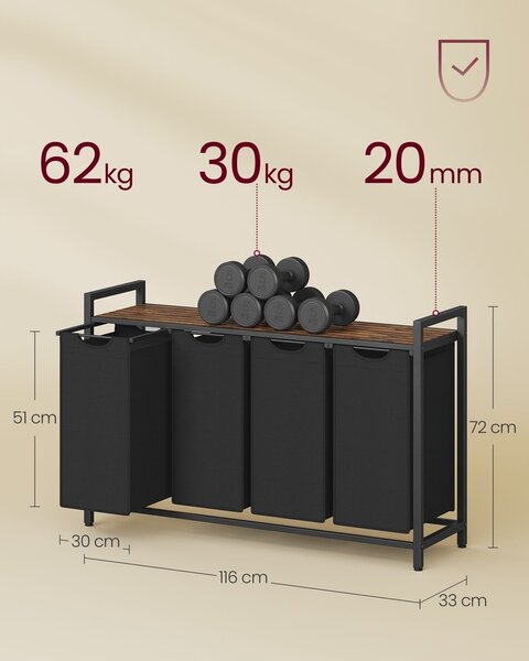 SONGMICS Koš na prádlo Vasagle Blumo 160 L černý