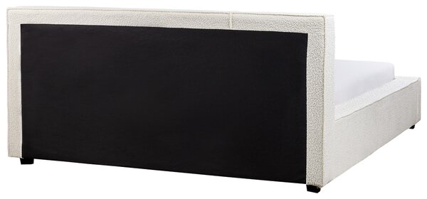 Postel Buklé MIRANDE 160 x 200 cm Krémově bílá
