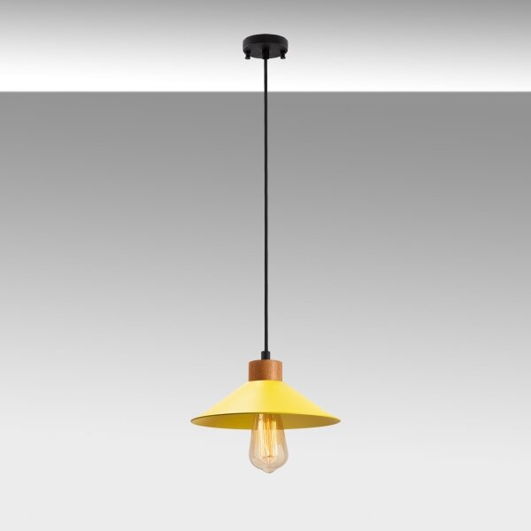 Lustr na lanku MANAVGAT 1xE27/40W/230V žlutá/hnědá