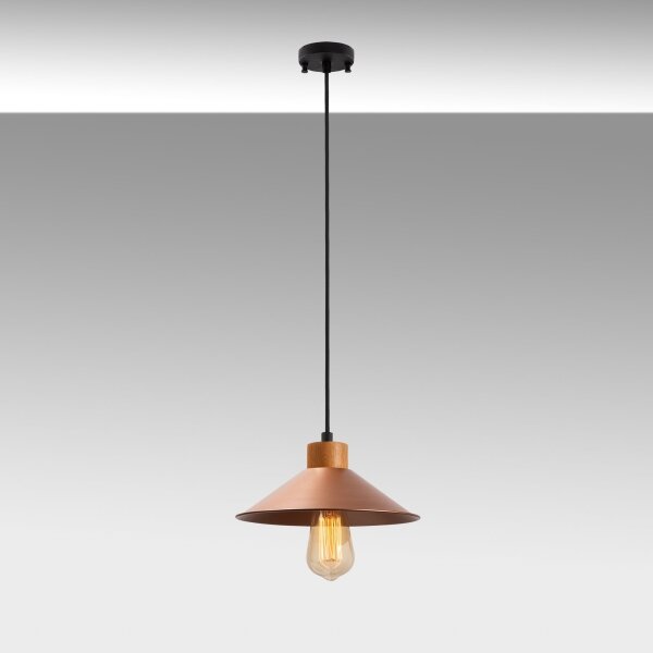 Lustr na lanku MANAVGAT 1xE27/40W/230V měděná/hnědá