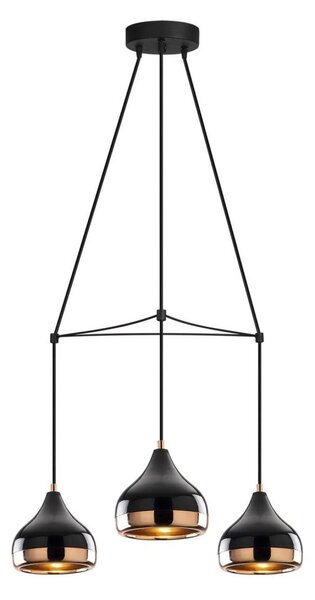 Lustr na lanku YILDO 3xE27/40W/230V černá/měděná