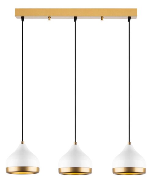 Lustr na lanku YILDO 3xE27/40W/230V bílá/zlatá