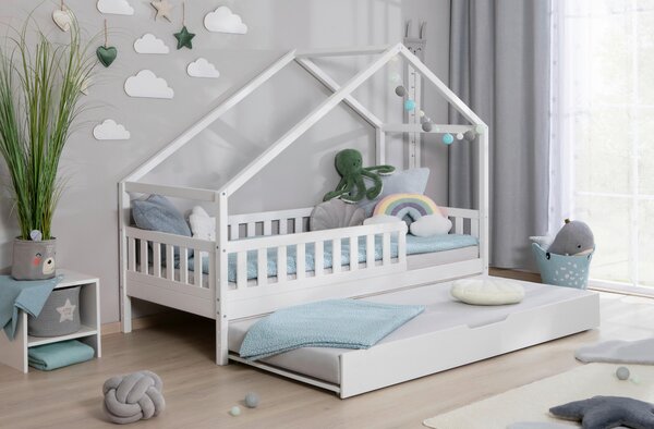DĚTSKÁ POSTEL SE STŘÍŠKOU, 90/200 cm, bílá MID.YOU - Online Only dětské postele, Online Only