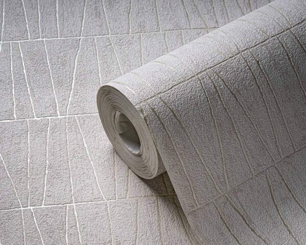 A.S. Création | Vliesová tapeta na zeď Jade 39506-2 | 0,53 x 10,05 m | krémová, metalická