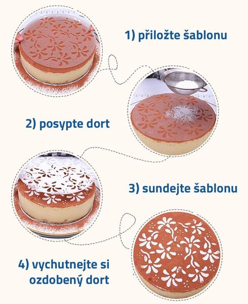 Šablony na zdobení dortů 4 ks