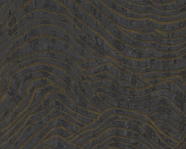 A.S. Création | Vliesová tapeta na zeď Jade 39507-3 | 0,53 x 10,05 m | černá, zlatá