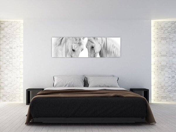 Obraz bílých koňů (170x50 cm)