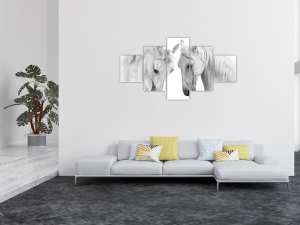 Obraz bílých koňů (125x70 cm)