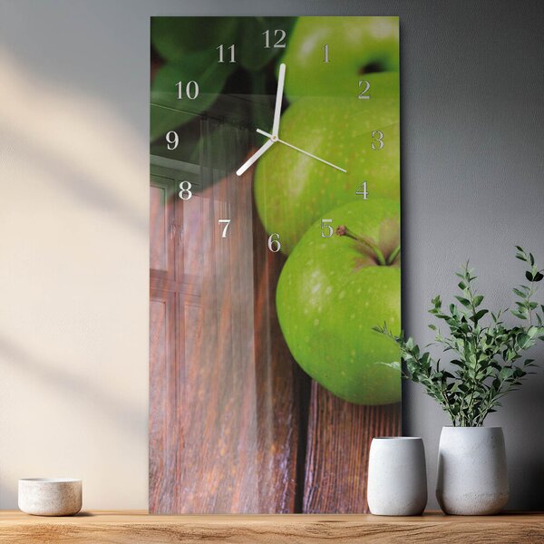 Skleněné hodiny vertikální Jablečný stůl zsppb-30x60-00085506