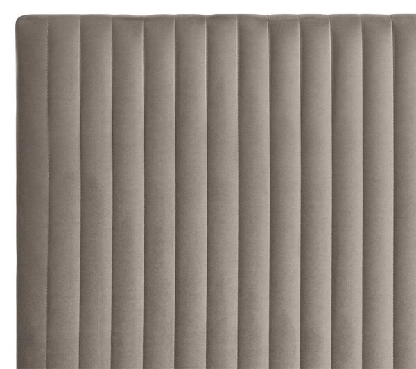 Kontinentální postel s úložným prostorem Umělý samet DAME 180 x 200 cm Taupe