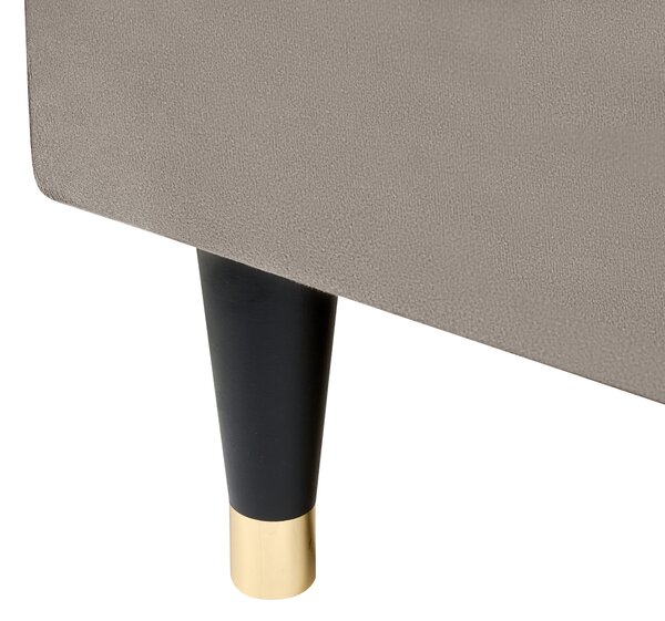 Kontinentální postel s úložným prostorem Umělý samet DAME 180 x 200 cm Taupe